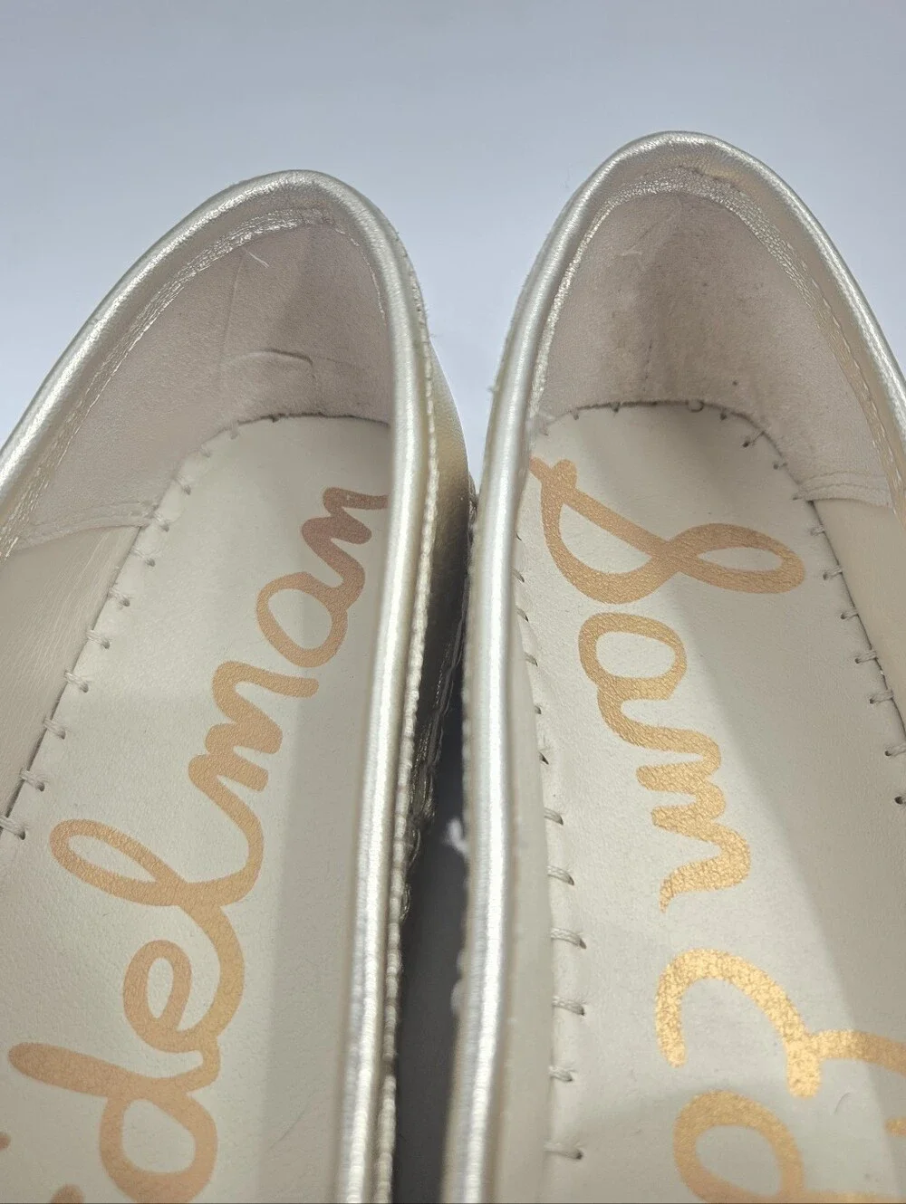 Sam Edelman Corrin Metallic Gold Espadrille Loafers with Horsebit Detail